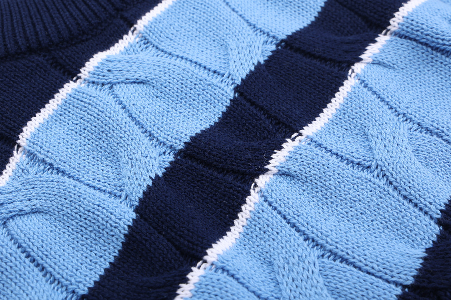 Blue & Black Plaid Knitted Sweater
