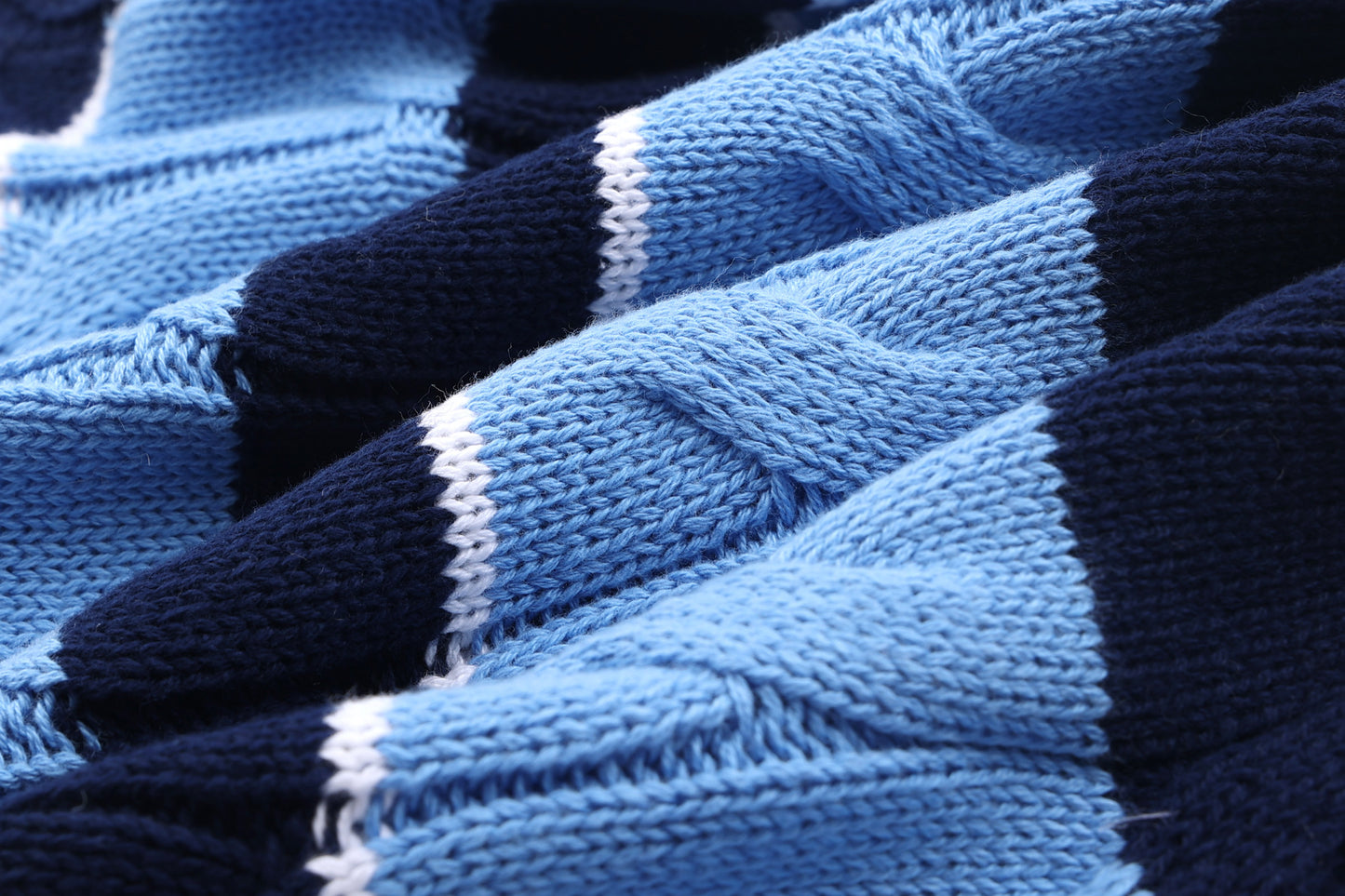 Blue & Black Plaid Knitted Sweater