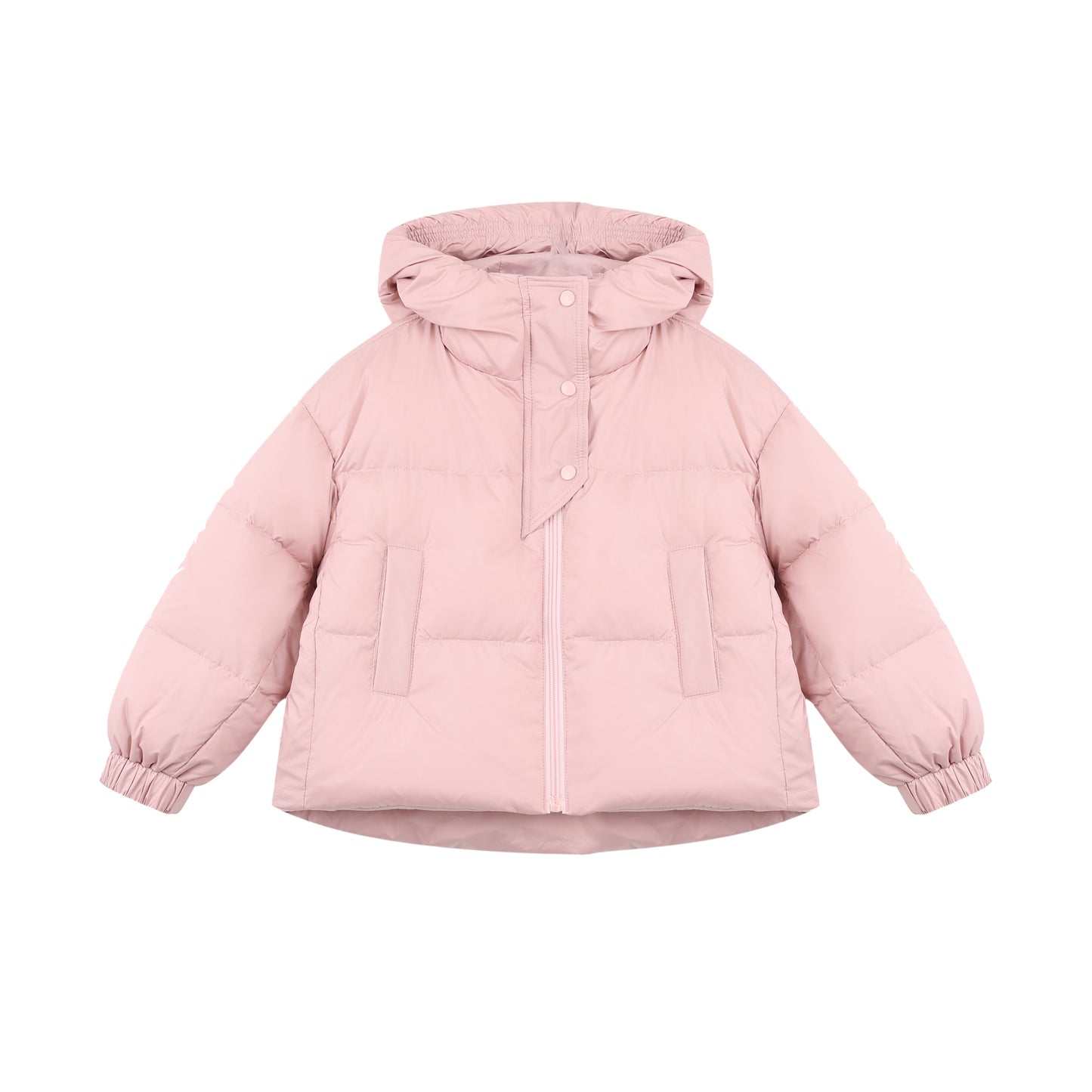Pink Hooded Zip Down Jacket