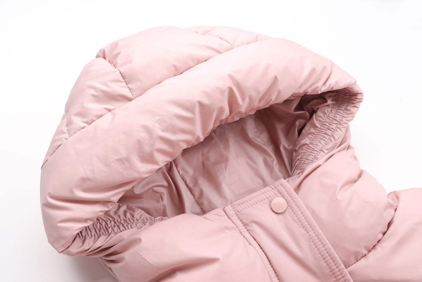 Pink Hooded Zip Down Jacket
