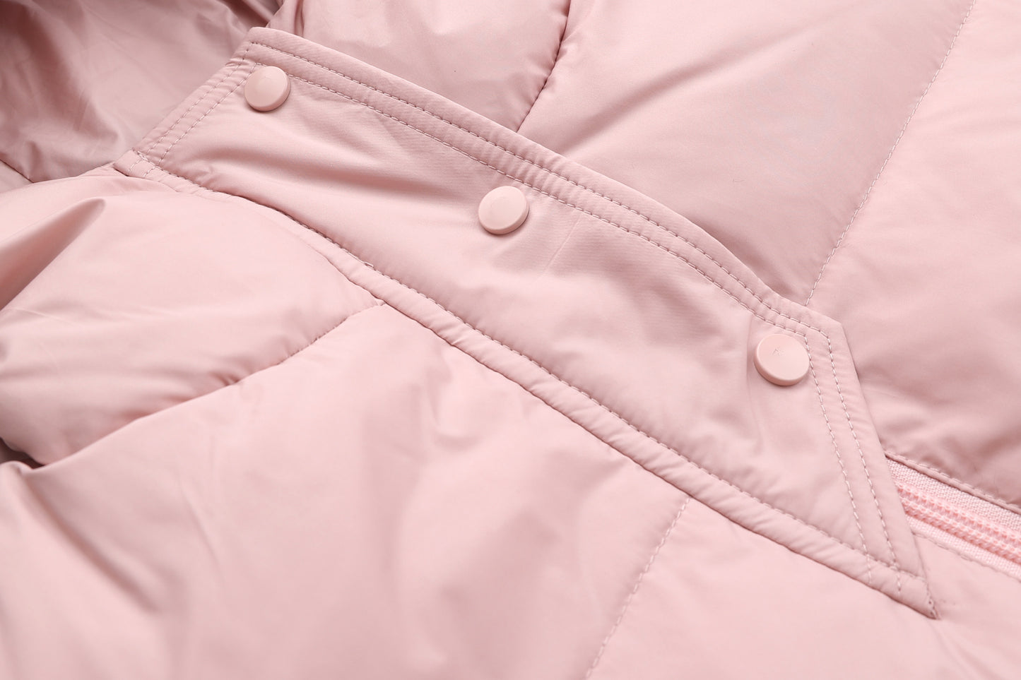 Pink Hooded Zip Down Jacket