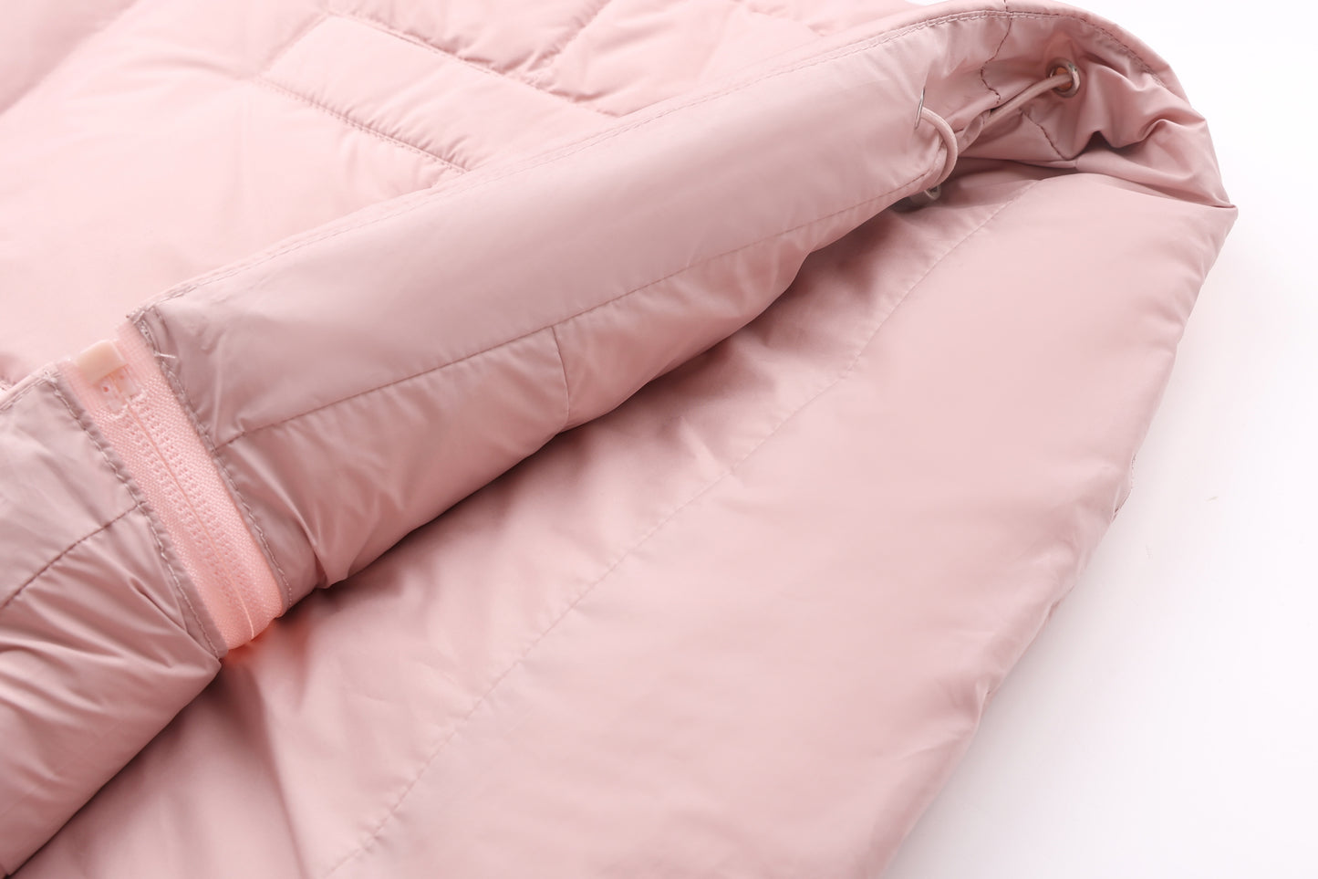 Pink Hooded Zip Down Jacket