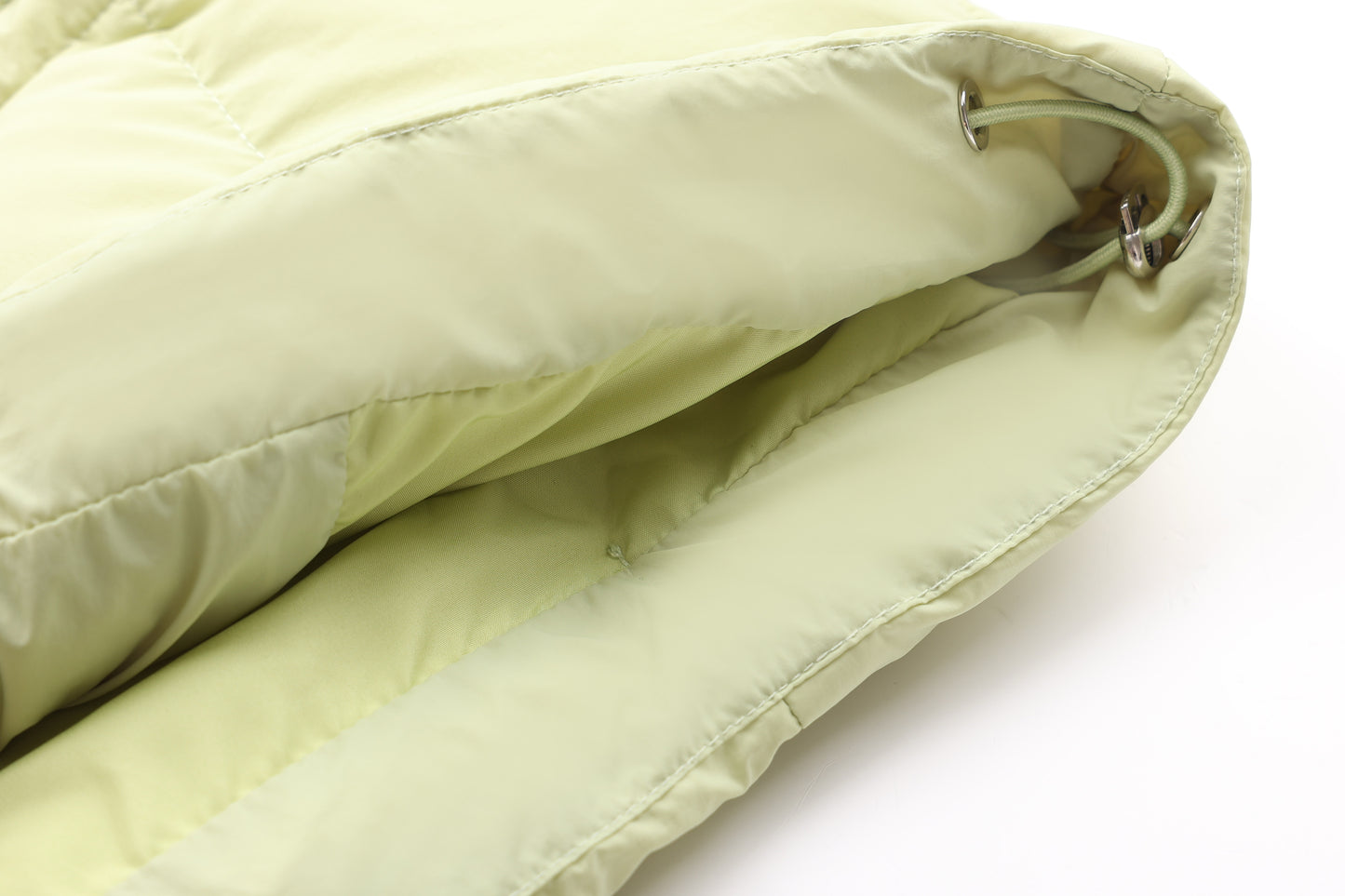 Green Fleece Hooded Long Down Jacket
