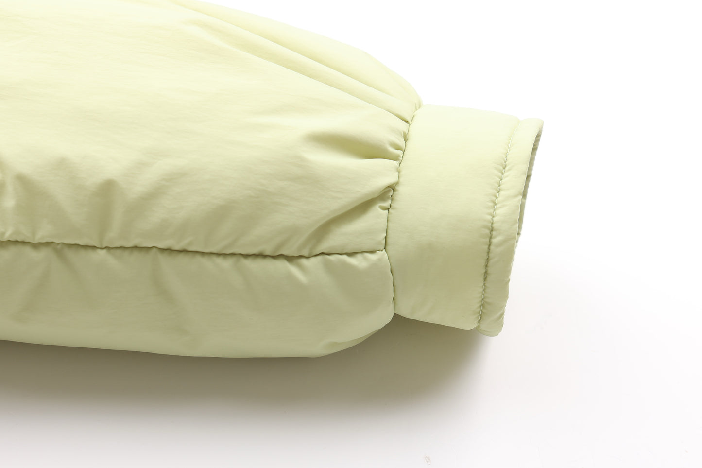 Green Fleece Hooded Long Down Jacket
