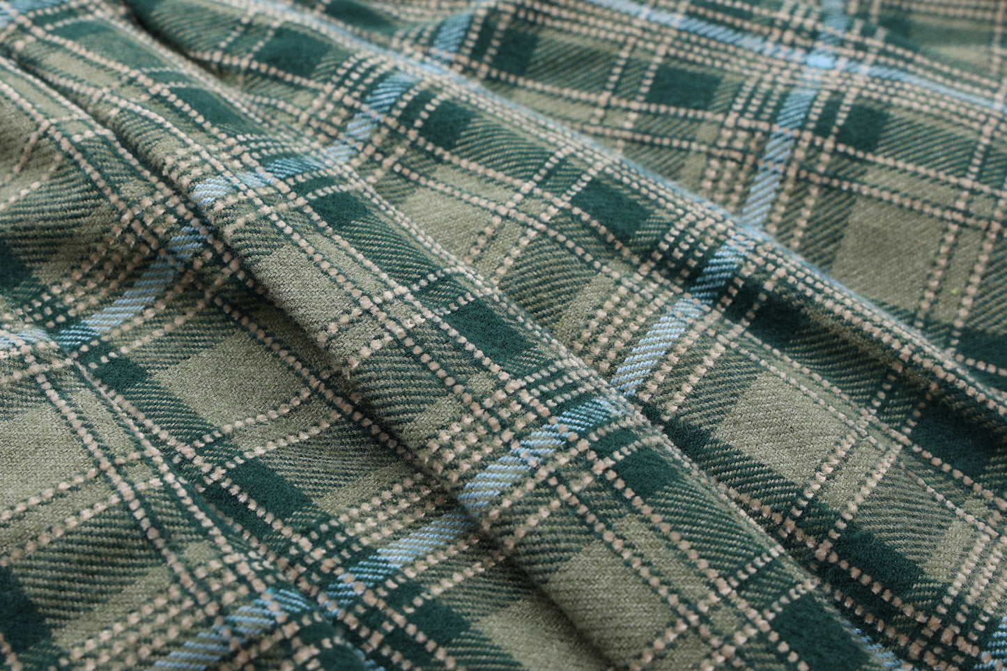 Green plaid pleated skirt