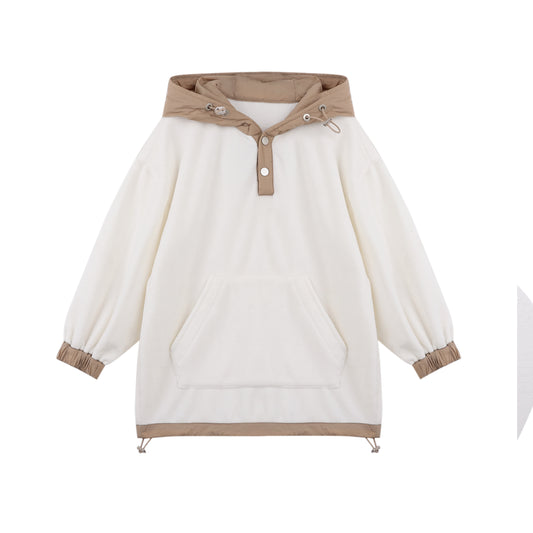 Beige Pocket Hoodie