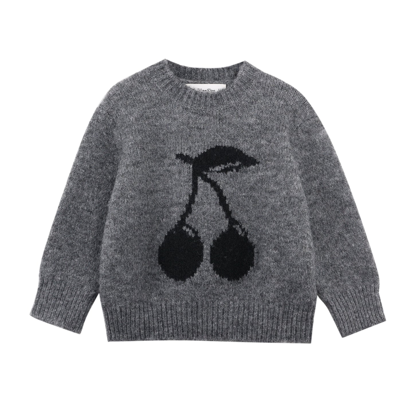 Grey Cherry Knitted Sweater
