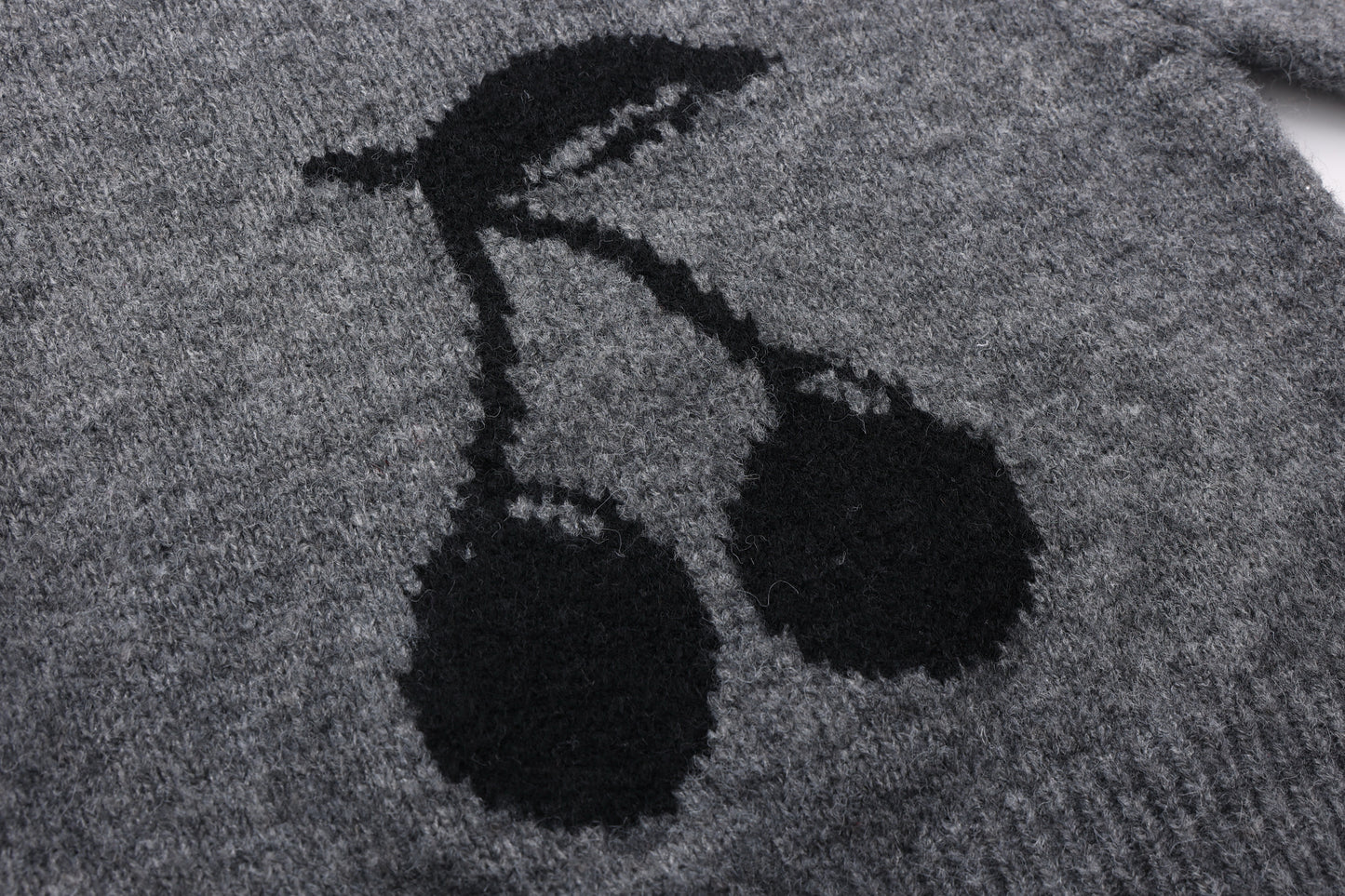 Grey Cherry Knitted Sweater
