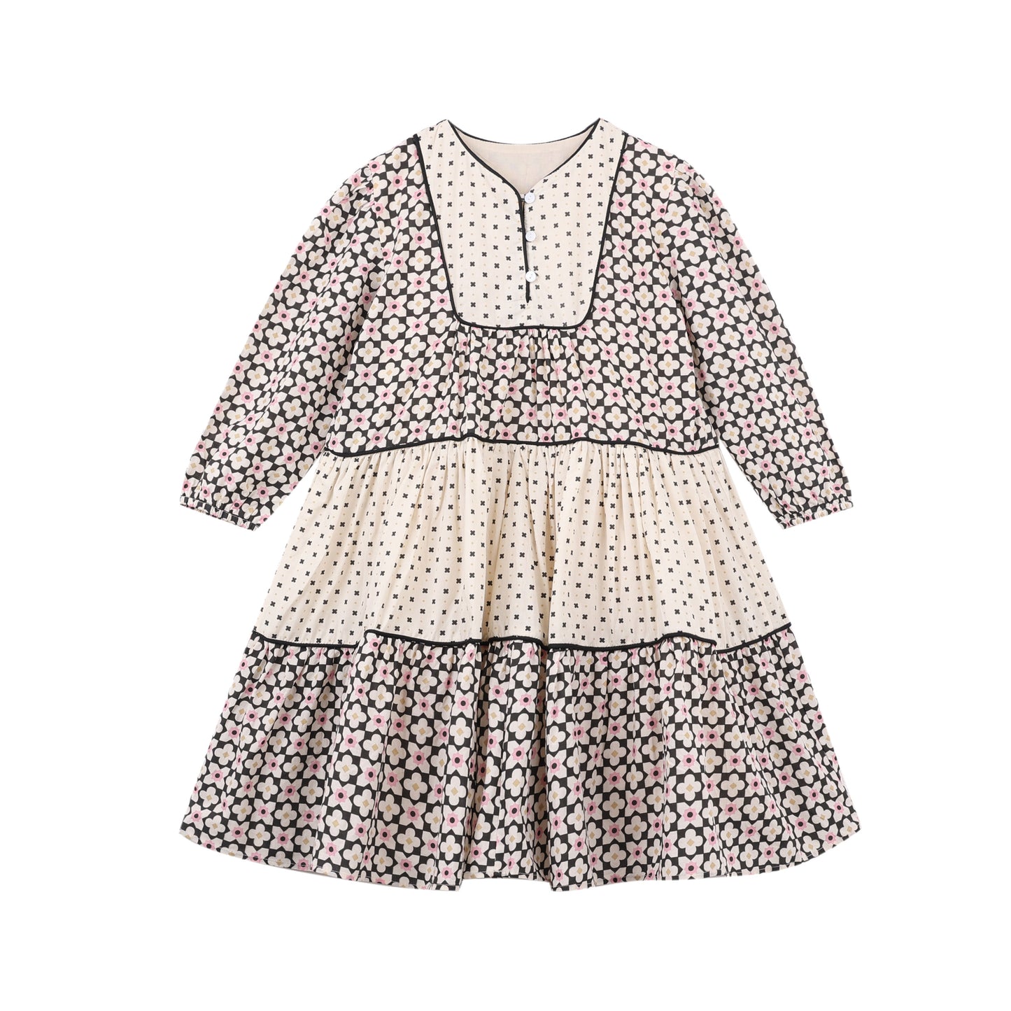 Floral Cotton Long-Sleeved Dress