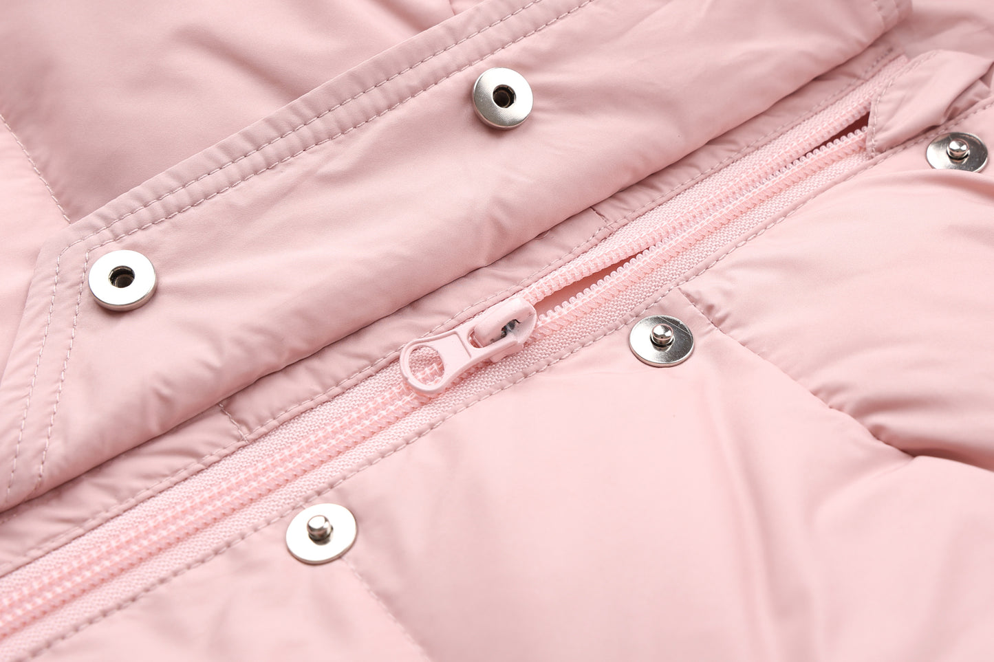 Pink Hooded Zip Down Jacket