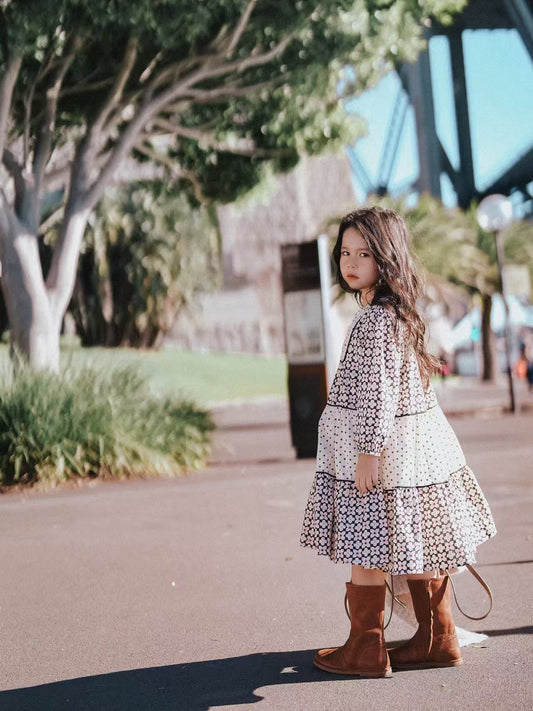 Floral Cotton Long-Sleeved Dress