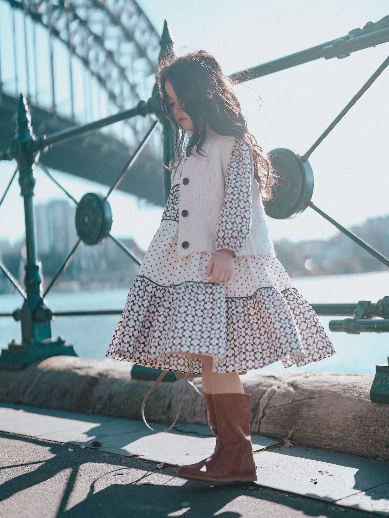 Floral Cotton Long-Sleeved Dress