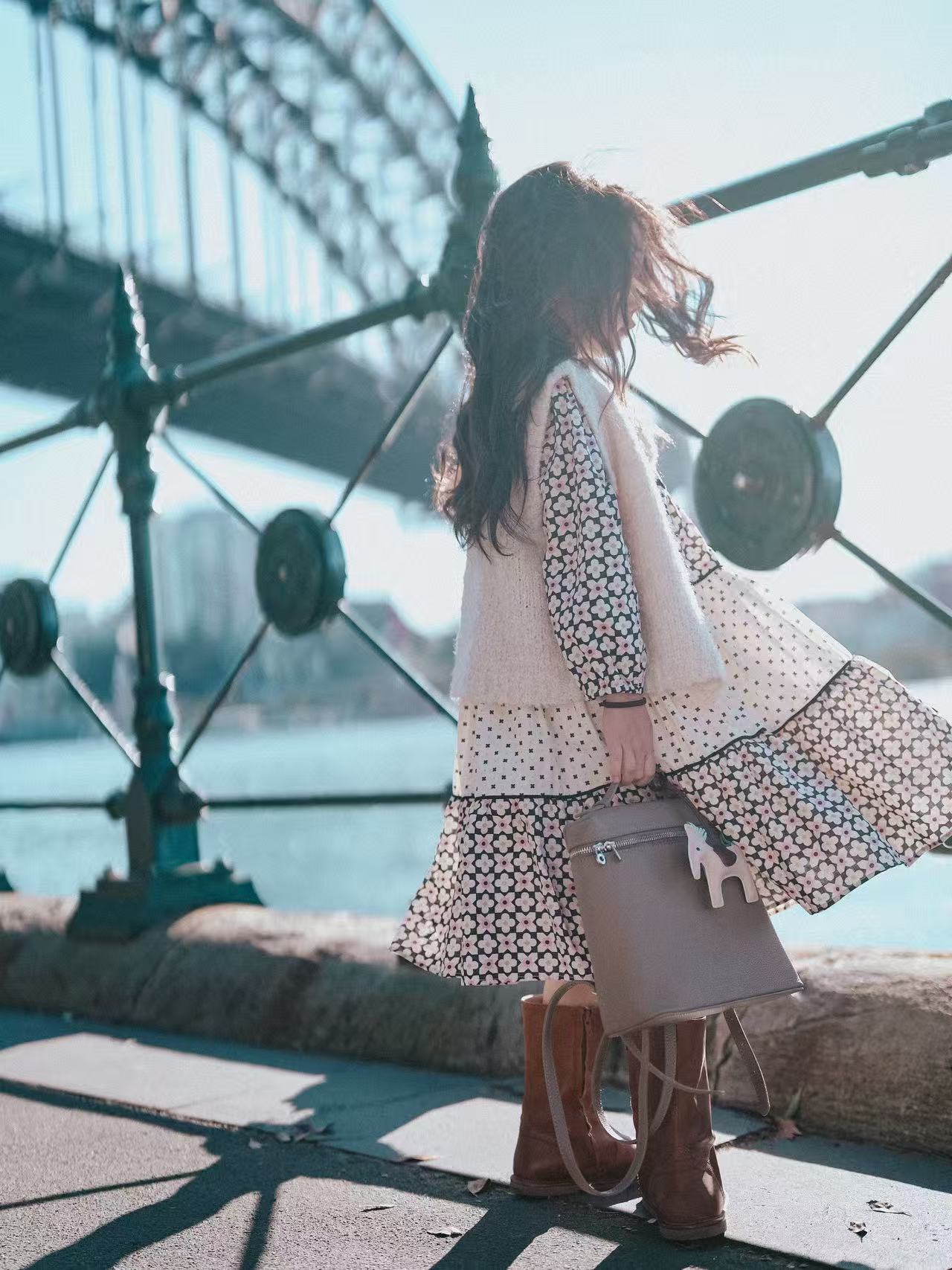 Floral Cotton Long-Sleeved Dress