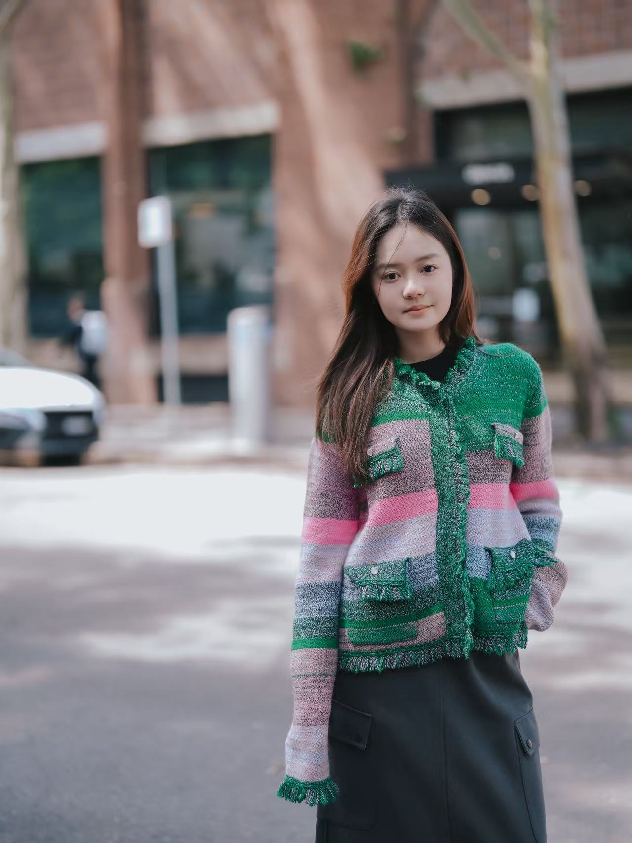 Green Fleece Knitted Jacket